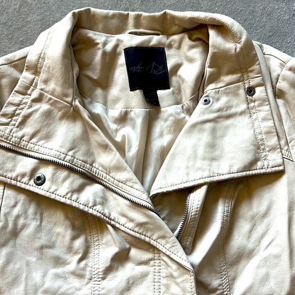 RD style designer moter cycle jacket cream small - petite biker jacket! - Picture 4 of 11